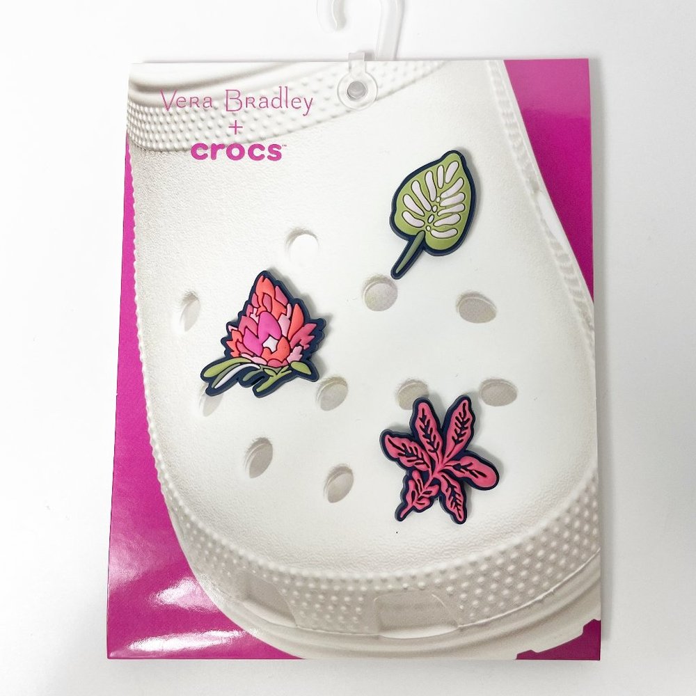 Crocs Uniquely You Vera Bradley Crocs Tropical Jibbitz 3-Pack NEW - Picture 9 of 9